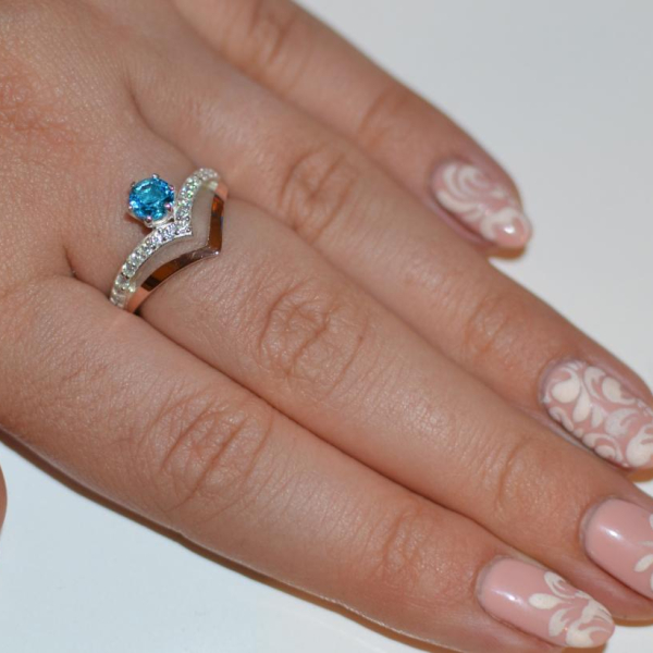 Срібна каблучка з золотими пластинами