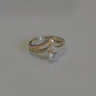 Срібна каблучка з золотими пластинами