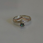 Срібна каблучка з золотими пластинами