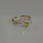 Срібна каблучка з золотими пластинами