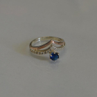 Срібна каблучка з золотими пластинами