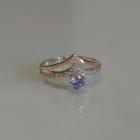 Срібна каблучка з золотими пластинами