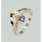 Срібна каблучка з золотими пластинами