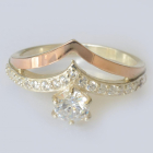 Срібна каблучка з золотими пластинами