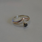 Срібна каблучка з золотими пластинами