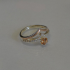 Срібна каблучка з золотими пластинами