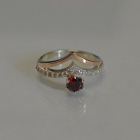 Срібна каблучка з золотими пластинами