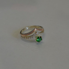 Срібна каблучка з золотими пластинами