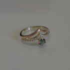 Срібна каблучка з золотими пластинами