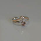 Срібна каблучка з золотими пластинами