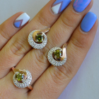 Срібний набір з золотими накладками