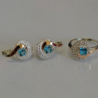 Срібний набір з золотими накладками