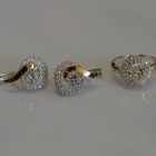 Срібний набір з золотими накладками