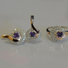 Срібний набір з золотими накладками