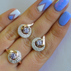 Срібний набір з золотими накладками