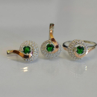 Срібний набір з золотими накладками