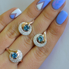 Срібний набір з золотими накладками