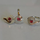 Срібний набір з золотими накладками