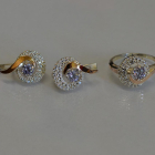 Срібний набір з золотими накладками