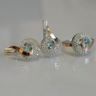 Срібний набір з золотими накладками