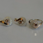 Срібний набір з золотими накладками