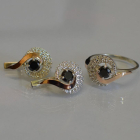 Срібний набір з золотими накладками