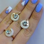 Срібний набір з золотими накладками