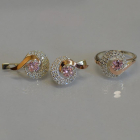 Срібний набір з золотими накладками