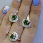 Срібний набір з золотими накладками