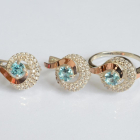 Срібний набір з золотими накладками