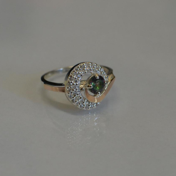 Срібна каблучка з золотими напайками