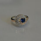 Срібна каблучка з золотими напайками