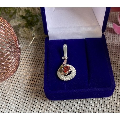 Серебряная подвеска с золотими вставками