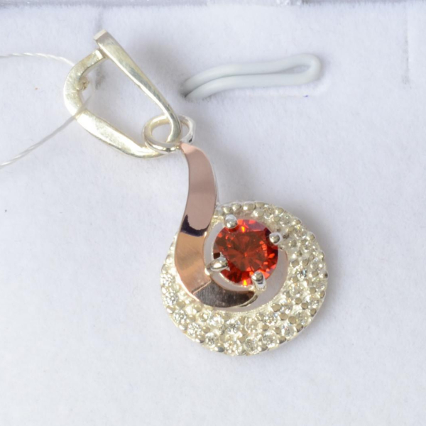 Срібна підвіска з пластинами золота