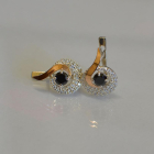 Срібні сережки  зі вставками з золота