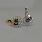 Срібні сережки  зі вставками з золота