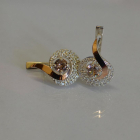 Срібні сережки  зі вставками з золота