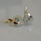 Срібні сережки  зі вставками з золота