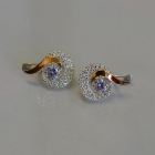 Срібні сережки  зі вставками з золота