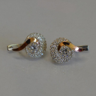 Срібні сережки  зі вставками з золота