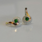 Срібні сережки  зі вставками з золота