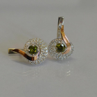 Срібні сережки  зі вставками з золота