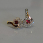 Срібні сережки  зі вставками з золота