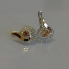 Срібні сережки  зі вставками з золота