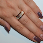 Срібна каблучка з пластинами із золота