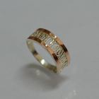 Срібна каблучка з пластинами із золота