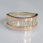 Срібна каблучка з пластинами із золота