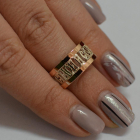 Срібна каблучка з пластинами із золота