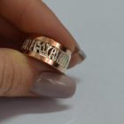 Срібна каблучка з пластинами із золота