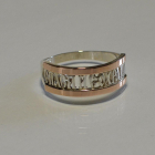 Срібна каблучка з пластинами із золота